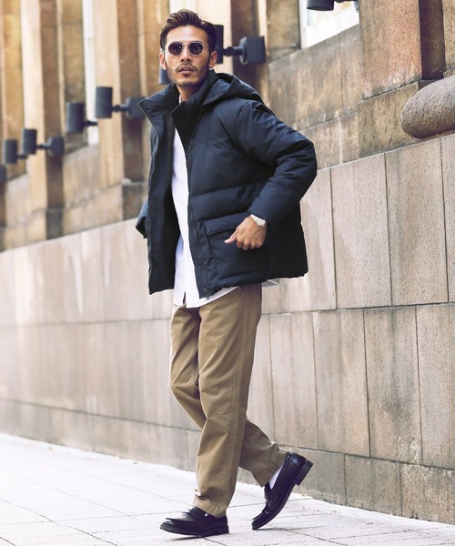 roshell（ロシェル）の「撥水加工 2WAYダウンジャケット（ダウンジャケット/コート・メンズ・ネイビー/ミックスグレー/ブラック/カーキ/グレイッシュベージュ・SMALL/MEDIUM/LARGE/X-LARGE）」の17枚目の写真