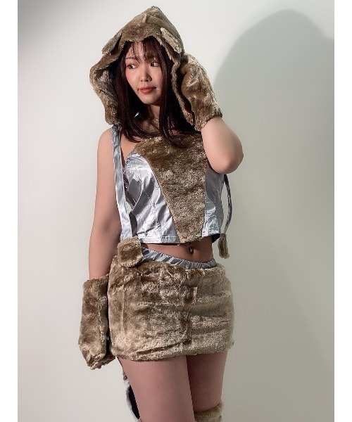 おしゃれスタ(オシャレスタ)の「【選べるプチプラアニマルコスプレ】イベント、クリスマス、パーティーコスチューム(コスチューム/パーティーグッズ・レディース・ホワイト/ベージュ/ブラウン/グレー・FREE)」の3枚目の写真