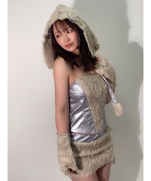 おしゃれスタ(オシャレスタ)の「【選べるプチプラアニマルコスプレ】イベント、クリスマス、パーティーコスチューム(コスチューム/パーティーグッズ・レディース・ホワイト/ベージュ/ブラウン/グレー・FREE)」の2枚目の写真