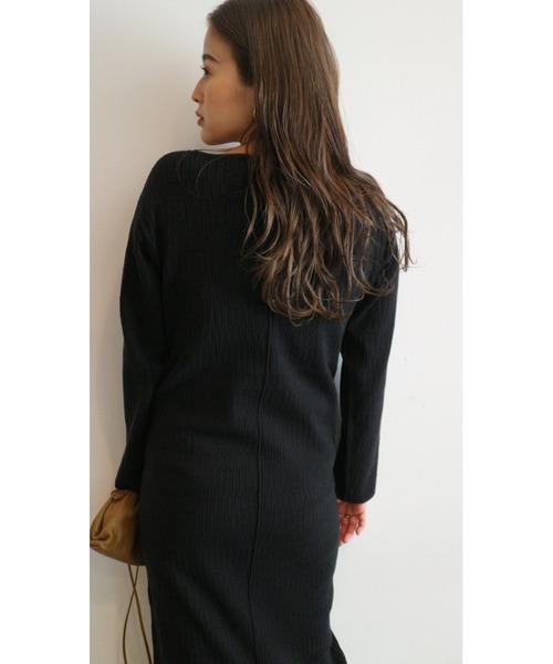 TRUNC（トランクエイティーエイト）の「Tight Honeycomb Knit One-Piece（ワンピース・レディース・ブラック/ベージュ・FREE）」の15枚目の写真