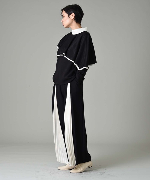 RAW FUDGE(ローファッジ)の「フロントプリーツ切替パンツ(その他パンツ・レディース・ブラック/ネイビー/モカ・M)」の5枚目の写真