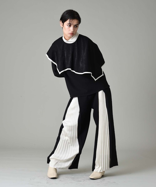 RAW FUDGE(ローファッジ)の「フロントプリーツ切替パンツ(その他パンツ・レディース・ブラック/ネイビー/モカ・M)」の7枚目の写真