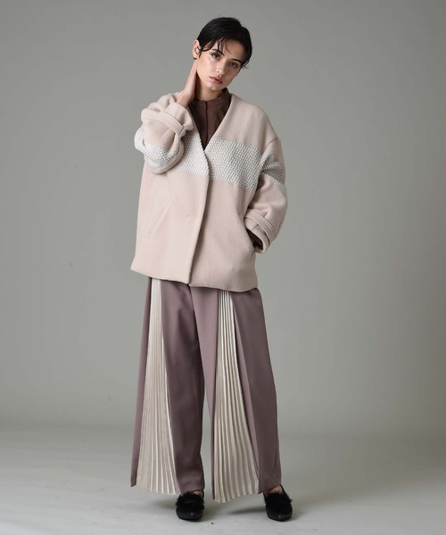 RAW FUDGE(ローファッジ)の「フロントプリーツ切替パンツ(その他パンツ・レディース・ブラック/ネイビー/モカ・M)」の14枚目の写真