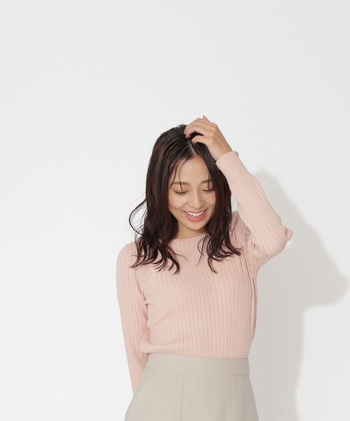 NATURAL BEAUTY BASIC(ナチュラルビューティーベーシック)の「スプリングベーシックニット(ニット/セーター・レディース・オフホワイト/ピンク/ネイビー/グリーン・MEDIUM)」の7枚目の写真