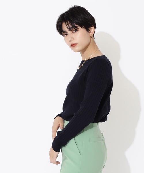 NATURAL BEAUTY BASIC(ナチュラルビューティーベーシック)の「スプリングベーシックニット(ニット/セーター・レディース・オフホワイト/ピンク/ネイビー/グリーン・MEDIUM)」の12枚目の写真