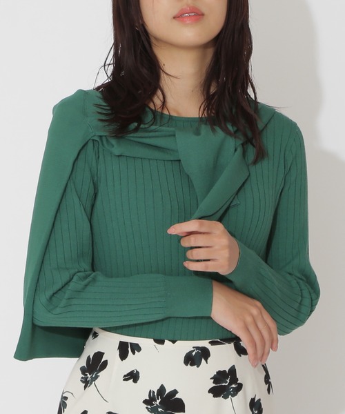 NATURAL BEAUTY BASIC(ナチュラルビューティーベーシック)の「スプリングベーシックニット(ニット/セーター・レディース・オフホワイト/ピンク/ネイビー/グリーン・MEDIUM)」の9枚目の写真