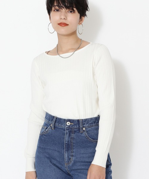 NATURAL BEAUTY BASIC(ナチュラルビューティーベーシック)の「スプリングベーシックニット(ニット/セーター・レディース・オフホワイト/ピンク/ネイビー/グリーン・MEDIUM)」の10枚目の写真