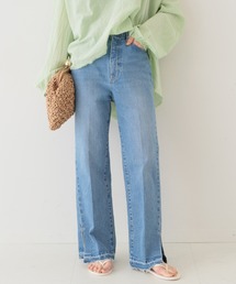 SLOBE IENA | LE DENIM ハイライズスリムスリットファイブポケットパンツ【洗濯機使用可能】◆(デニムパンツ)