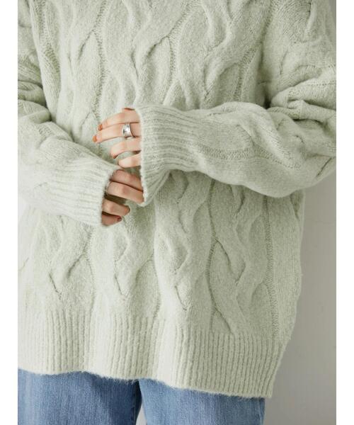 Ameri BRAID FUR KNIT ファーブレイドケーブルニット