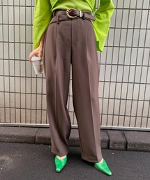 TWO STEPS WAIST STRAIGHT PANTS