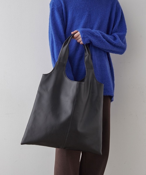 JUNRED（ジュンレッド）の「PUレザーショッパーバッグ（トートバッグ・メンズ・ブラック系その他2/ブラック・FREE）」の2枚目の写真