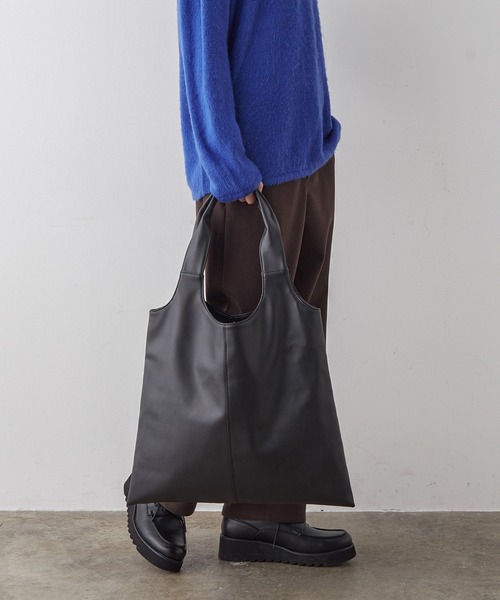 JUNRED（ジュンレッド）の「PUレザーショッパーバッグ（トートバッグ・メンズ・ブラック系その他2/ブラック・FREE）」の8枚目の写真