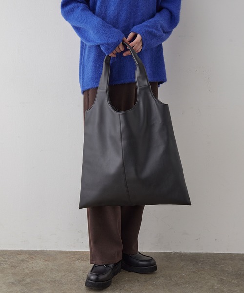 JUNRED（ジュンレッド）の「PUレザーショッパーバッグ（トートバッグ・メンズ・ブラック系その他2/ブラック・FREE）」の10枚目の写真