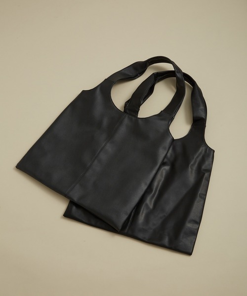 JUNRED（ジュンレッド）の「PUレザーショッパーバッグ（トートバッグ・メンズ・ブラック系その他2/ブラック・FREE）」の15枚目の写真