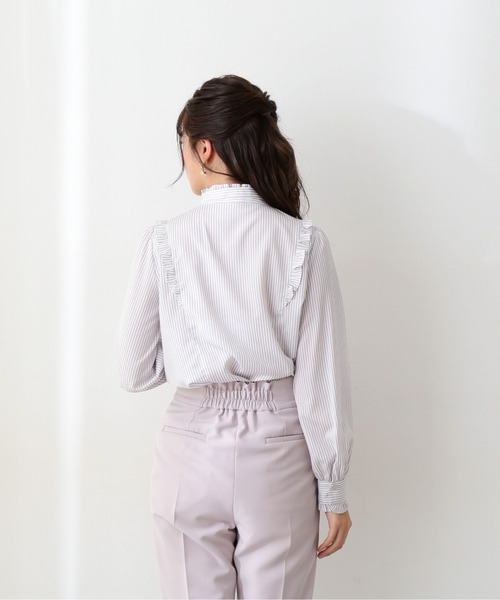 PROPORTION BODY DRESSING(プロポーションボディドレッシング)の「ストライプボウタイ付きブラウス / 1212110202(シャツ/ブラウス・レディース・パープル/グレー/ブラウン・SMALL/MEDIUM)」の10枚目の写真