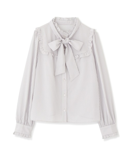 PROPORTION BODY DRESSING(プロポーションボディドレッシング)の「ストライプボウタイ付きブラウス / 1212110202(シャツ/ブラウス・レディース・パープル/グレー/ブラウン・SMALL/MEDIUM)」の14枚目の写真