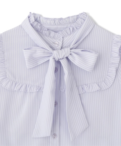 PROPORTION BODY DRESSING(プロポーションボディドレッシング)の「ストライプボウタイ付きブラウス / 1212110202(シャツ/ブラウス・レディース・パープル/グレー/ブラウン・SMALL/MEDIUM)」の18枚目の写真