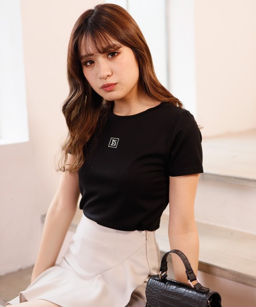 LIPSERVICE（リップサービス）の「LSポイントミニTシャツ（Tシャツ/カットソー・レディース・ホワイト/ブラック/ベージュ・FREE）」の9枚目の写真