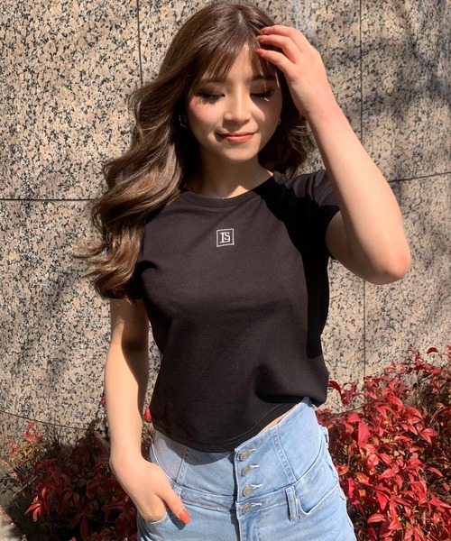 LIPSERVICE（リップサービス）の「LSポイントミニTシャツ（Tシャツ/カットソー・レディース・ホワイト/ブラック/ベージュ・FREE）」の16枚目の写真