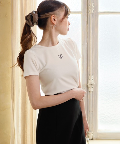 LIPSERVICE（リップサービス）の「LSポイントミニTシャツ（Tシャツ/カットソー・レディース・ホワイト/ブラック/ベージュ・FREE）」の15枚目の写真