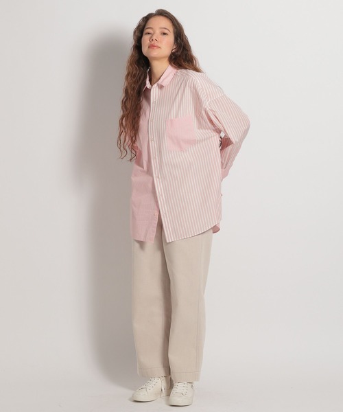 niko and...（ニコアンド）の「マーセレギュラーワイヤー入りワイドシャツ（シャツ/ブラウス・レディース・ブルー/ピンク/ホワイト/ライトグリーン・MEDIUM/LARGE）」の7枚目の写真