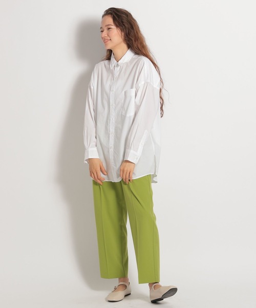 niko and...（ニコアンド）の「マーセレギュラーワイヤー入りワイドシャツ（シャツ/ブラウス・レディース・ブルー/ピンク/ホワイト/ライトグリーン・MEDIUM/LARGE）」の5枚目の写真