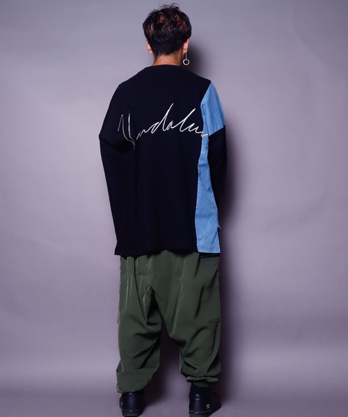 AFYF(エーエフワイエフ)の「AFYFDENIM MIX LST/ビッグシルエット デニムミックス オーバーサイズ ロンT(Tシャツ/カットソー・メンズ・ブラック/オフホワイト/インディゴブルー・FREE)」の16枚目の写真