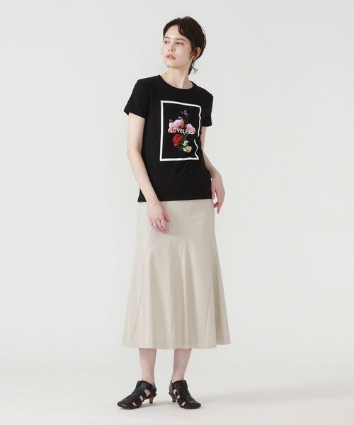 nowartt（ノワート）の「フローラル ジェル Tシャツ（Tシャツ/カットソー・レディース・オフホワイト/ブラック・34/36）」の4枚目の写真