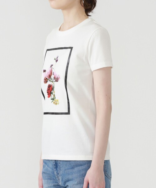nowartt（ノワート）の「フローラル ジェル Tシャツ（Tシャツ/カットソー・レディース・オフホワイト/ブラック・34/36）」の3枚目の写真
