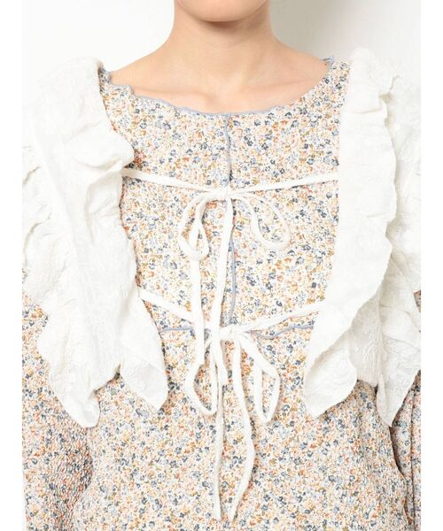 merry jenny（メリージェニー）の「レースフリルリボンビスチェ（その他トップス・レディース・オフホワイト/ブラック・FREE）」の7枚目の写真