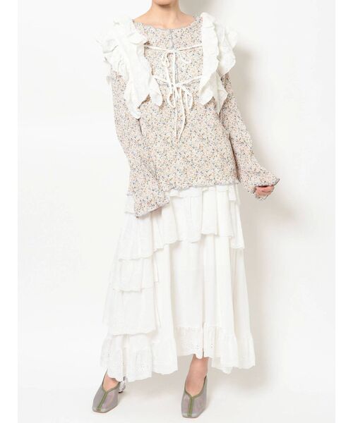merry jenny（メリージェニー）の「レースフリルリボンビスチェ（その他トップス・レディース・オフホワイト/ブラック・FREE）」の10枚目の写真