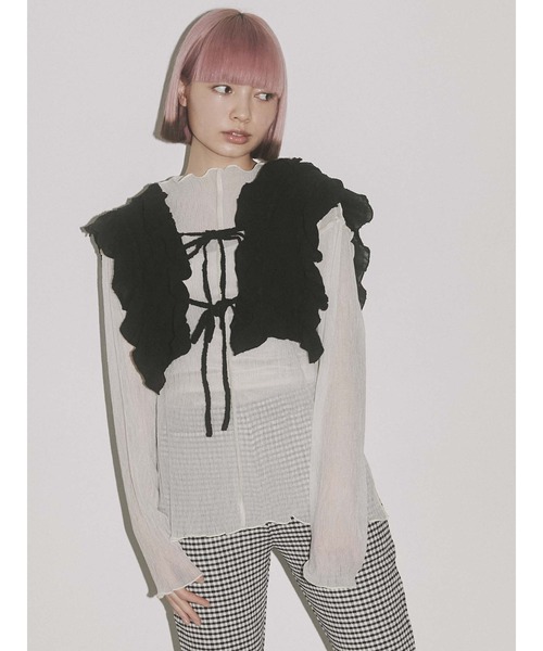 merry jenny（メリージェニー）の「レースフリルリボンビスチェ（その他トップス・レディース・オフホワイト/ブラック・FREE）」の15枚目の写真