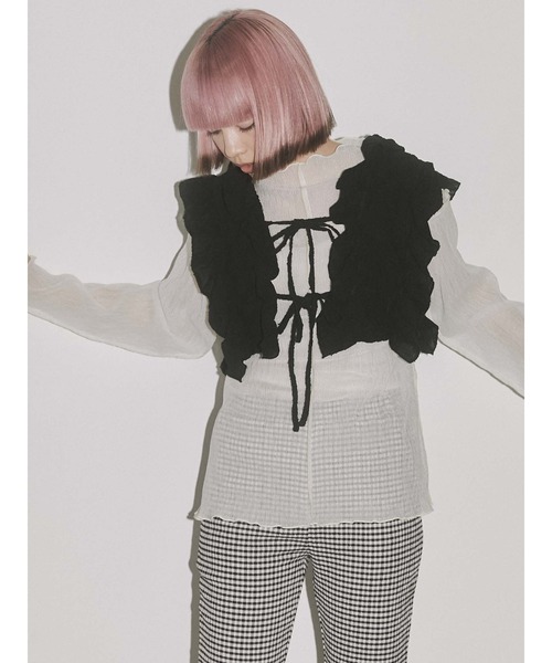 merry jenny（メリージェニー）の「レースフリルリボンビスチェ（その他トップス・レディース・オフホワイト/ブラック・FREE）」の17枚目の写真