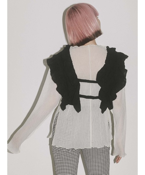 merry jenny（メリージェニー）の「レースフリルリボンビスチェ（その他トップス・レディース・オフホワイト/ブラック・FREE）」の19枚目の写真