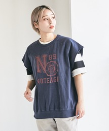 CUBE SUGAR | ピグメントカットオフグラフィックカレッジロゴベスト(Tシャツ/カットソー)