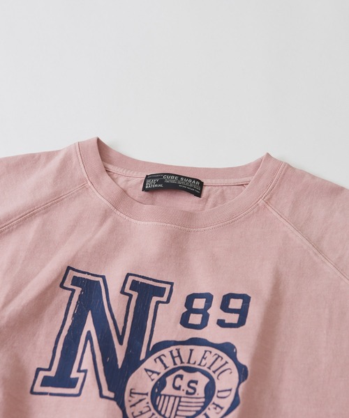 CUBE SUGAR（キューブシュガー）の「ピグメントカットオフグラフィックカレッジロゴベスト（Tシャツ/カットソー・レディース・チャコールグレー/ネイビー/マスタード/ピンク・M）」の19枚目の写真