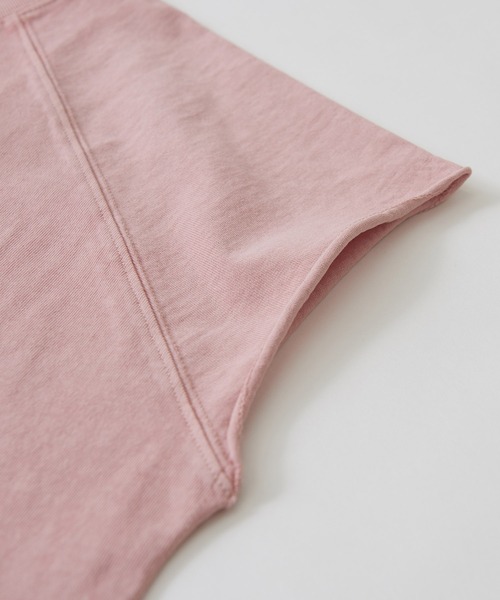 CUBE SUGAR（キューブシュガー）の「ピグメントカットオフグラフィックカレッジロゴベスト（Tシャツ/カットソー・レディース・チャコールグレー/ネイビー/マスタード/ピンク・M）」の7枚目の写真