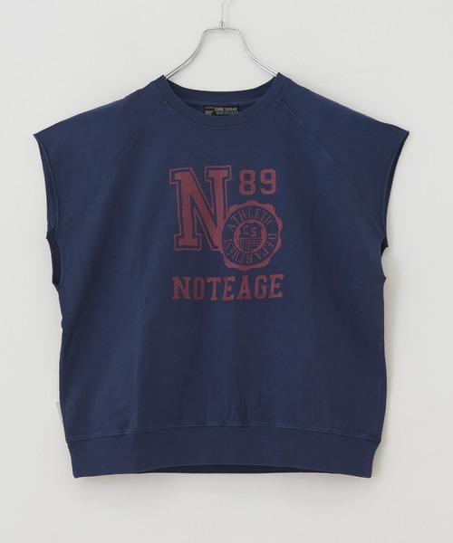 CUBE SUGAR（キューブシュガー）の「ピグメントカットオフグラフィックカレッジロゴベスト（Tシャツ/カットソー・レディース・チャコールグレー/ネイビー/マスタード/ピンク・M）」の11枚目の写真