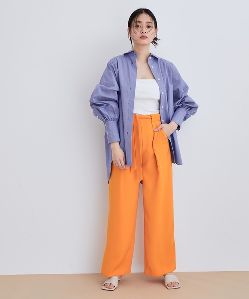 ADAM ET ROPE'（アダムエロペ）の「【一部直営店舗・WEB限定】ストライプ/ソリッド オーバーシャツ（シャツ/ブラウス・レディース・ホワイト/イエロー系その他/ブルー系その他6・FREE）」の8枚目の写真