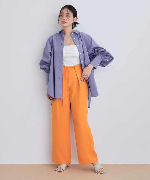 ADAM ET ROPE'（アダムエロペ）の「【一部直営店舗・WEB限定】ストライプ/ソリッド オーバーシャツ（シャツ/ブラウス・レディース・ホワイト/イエロー系その他/ブルー系その他6・FREE）」の20枚目の写真