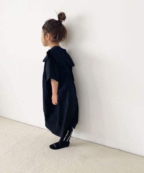 LOWRYS FARM（ローリーズファーム）の「コットンフリルカラーワンピース　266303（ワンピース・キッズ・ブラック/ブルー/ピンク/アイボリー・110cm/120cm/130cm/140cm/150cm）」の5枚目の写真