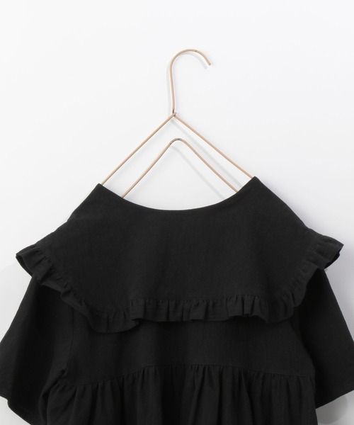 LOWRYS FARM（ローリーズファーム）の「コットンフリルカラーワンピース　266303（ワンピース・キッズ・ブラック/ブルー/ピンク/アイボリー・110cm/120cm/130cm/140cm/150cm）」の15枚目の写真