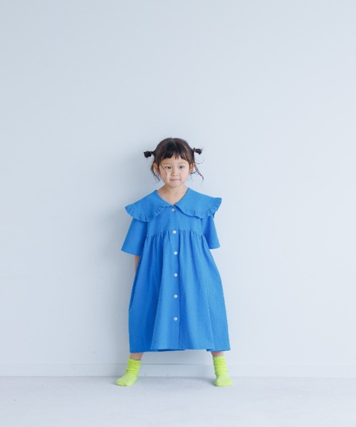 LOWRYS FARM（ローリーズファーム）の「コットンフリルカラーワンピース　266303（ワンピース・キッズ・ブラック/ブルー/ピンク/アイボリー・110cm/120cm/130cm/140cm/150cm）」の19枚目の写真