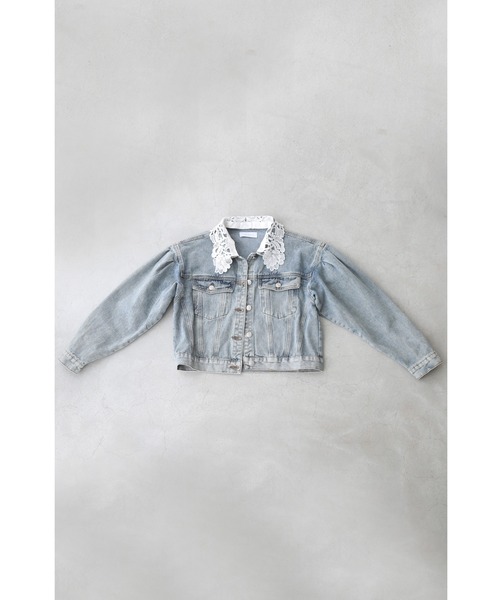 cawaii（カワイイ）の「外せるレース襟のウォッシュ加工デニムジャケット（デニムジャケット・レディース・ブルー・FREE）」の8枚目の写真