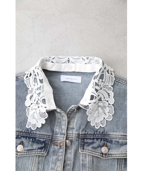 cawaii（カワイイ）の「外せるレース襟のウォッシュ加工デニムジャケット（デニムジャケット・レディース・ブルー・FREE）」の9枚目の写真