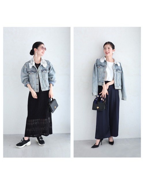 cawaii（カワイイ）の「外せるレース襟のウォッシュ加工デニムジャケット（デニムジャケット・レディース・ブルー・FREE）」の17枚目の写真