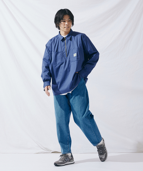 KEY(キイ)の「【KEY/キー×JOURNAL STANDARD】別注 ハーフジップ カラーシャツ(シャツ/ブラウス・メンズ・ベージュ/サックスブルー/グリーン/タン・MEDIUM/LARGE)」の7枚目の写真