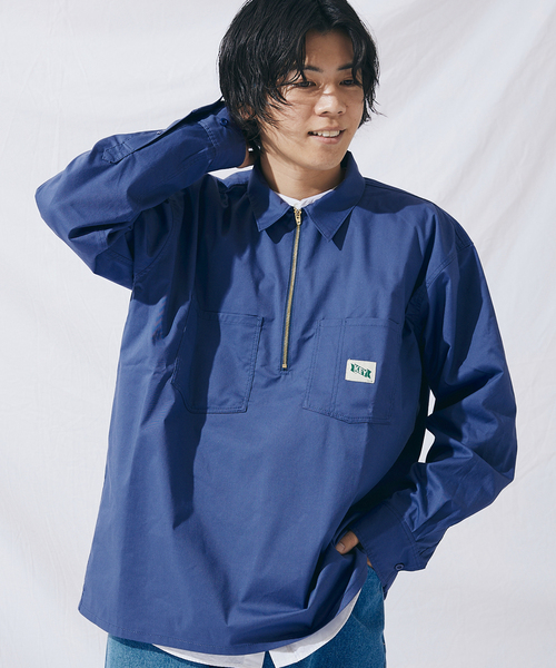 KEY(キイ)の「【KEY/キー×JOURNAL STANDARD】別注 ハーフジップ カラーシャツ(シャツ/ブラウス・メンズ・ベージュ/サックスブルー/グリーン/タン・MEDIUM/LARGE)」の10枚目の写真