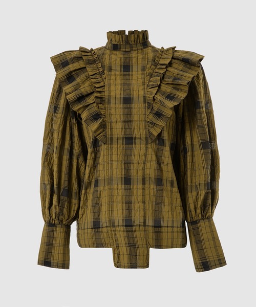 GANNI(ガニー)の「Seersucker Check(シャツ/ブラウス・レディース・チェック・36/34)」の1枚目の写真