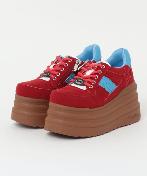 YOSUKE（ヨースケ）の「「YOSUKE/ヨースケ」厚底レースアップスニーカー（スニーカー・レディース・ブラック/アイボリー/ホワイト×ブラック/ブルー系その他/ホワイト/ホワイト系その他/ブラック×ブルー/パープル系その他/レッド系その他・23/24/25/22.5/24.5/23.5）」の9枚目の写真